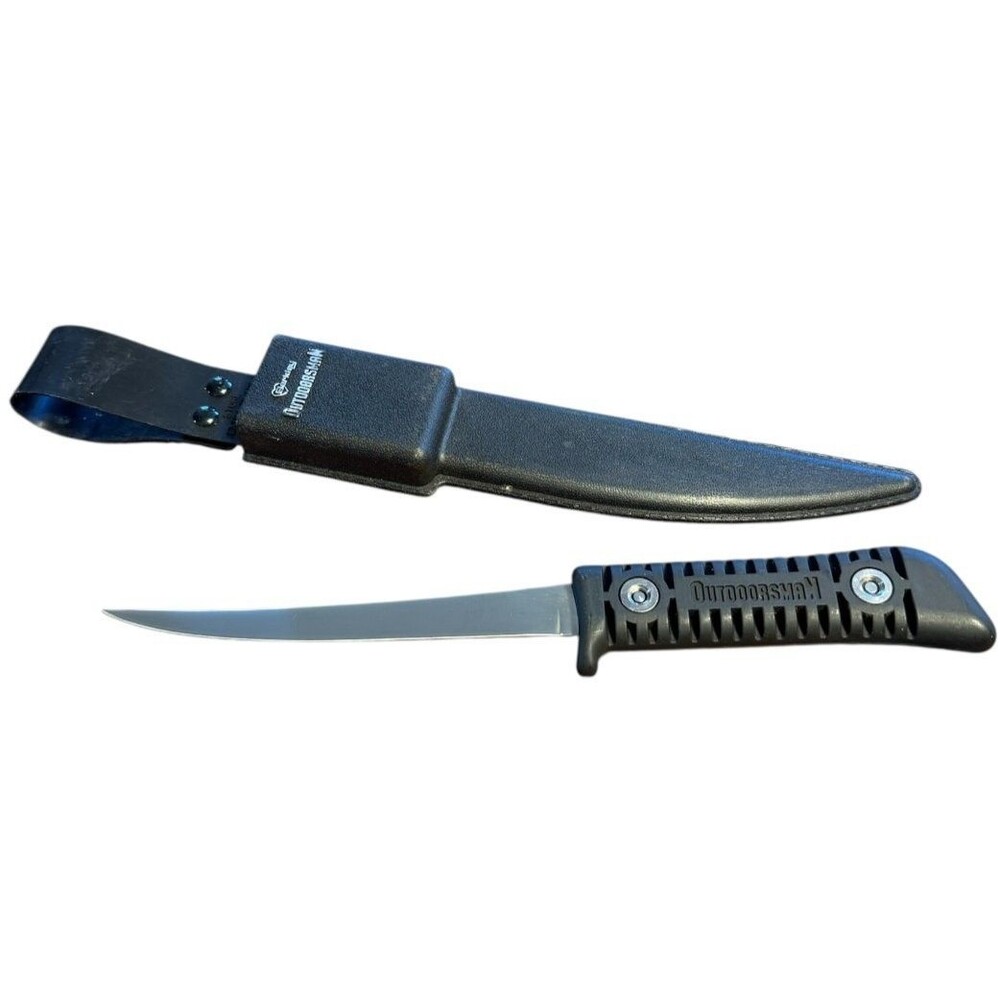 VTG Camillus Outdoorsman Fillet Knife Black Handle w/Sheath Outdoor Gear 1990s